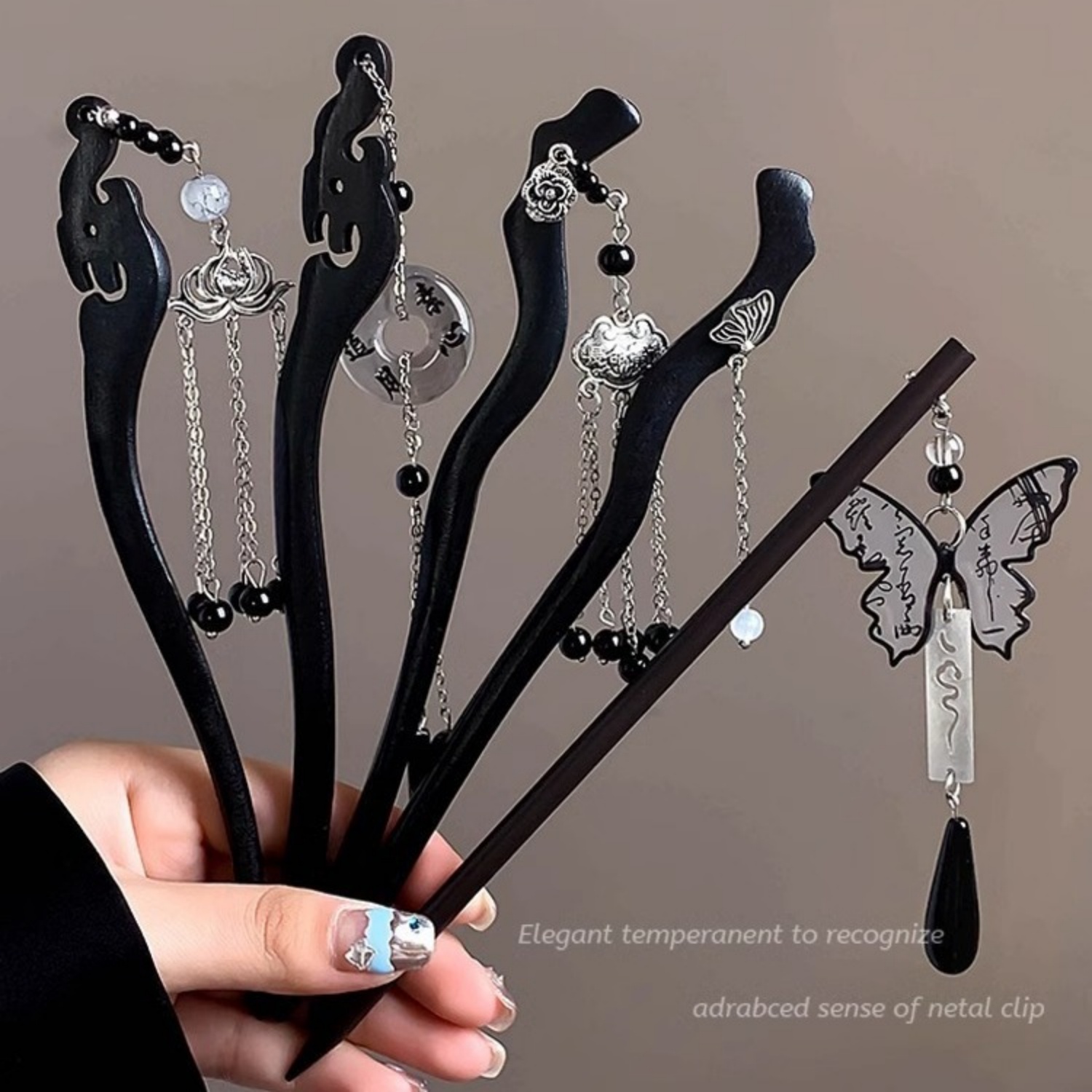 Women Accessories Aesthetic - 여성을위한 가벼운 고급 나무 술 머리핀
