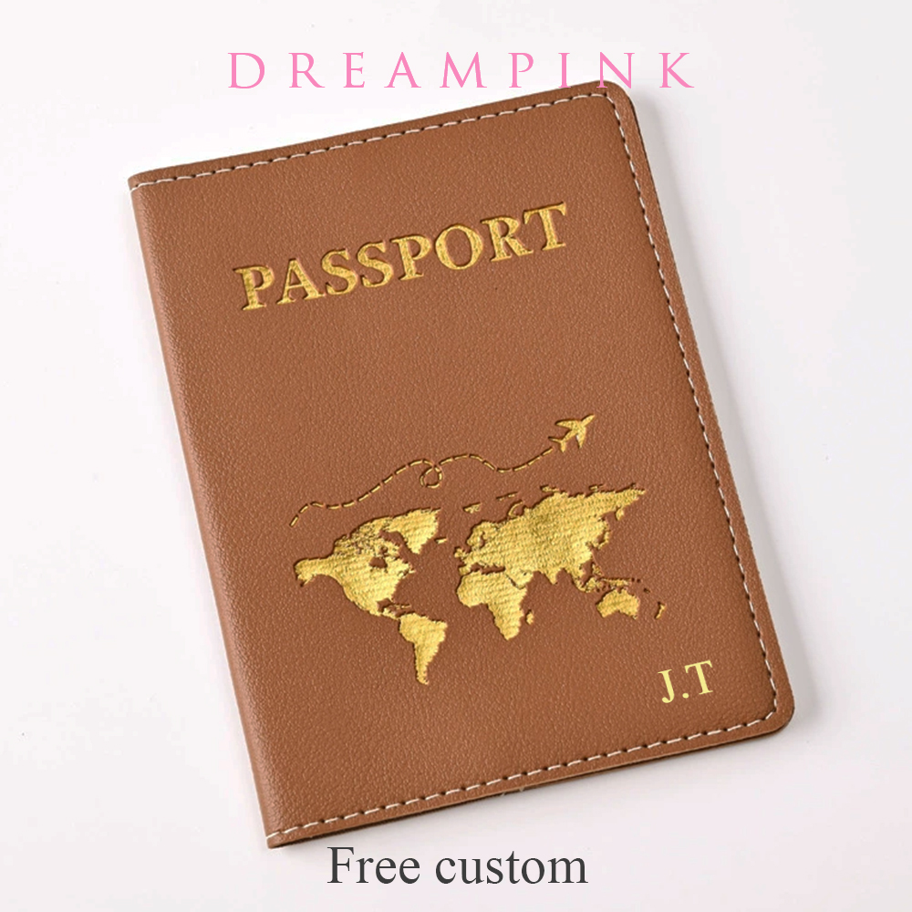 Women Accessories Name - 맞춤 이름 여행 여권 커버 골드