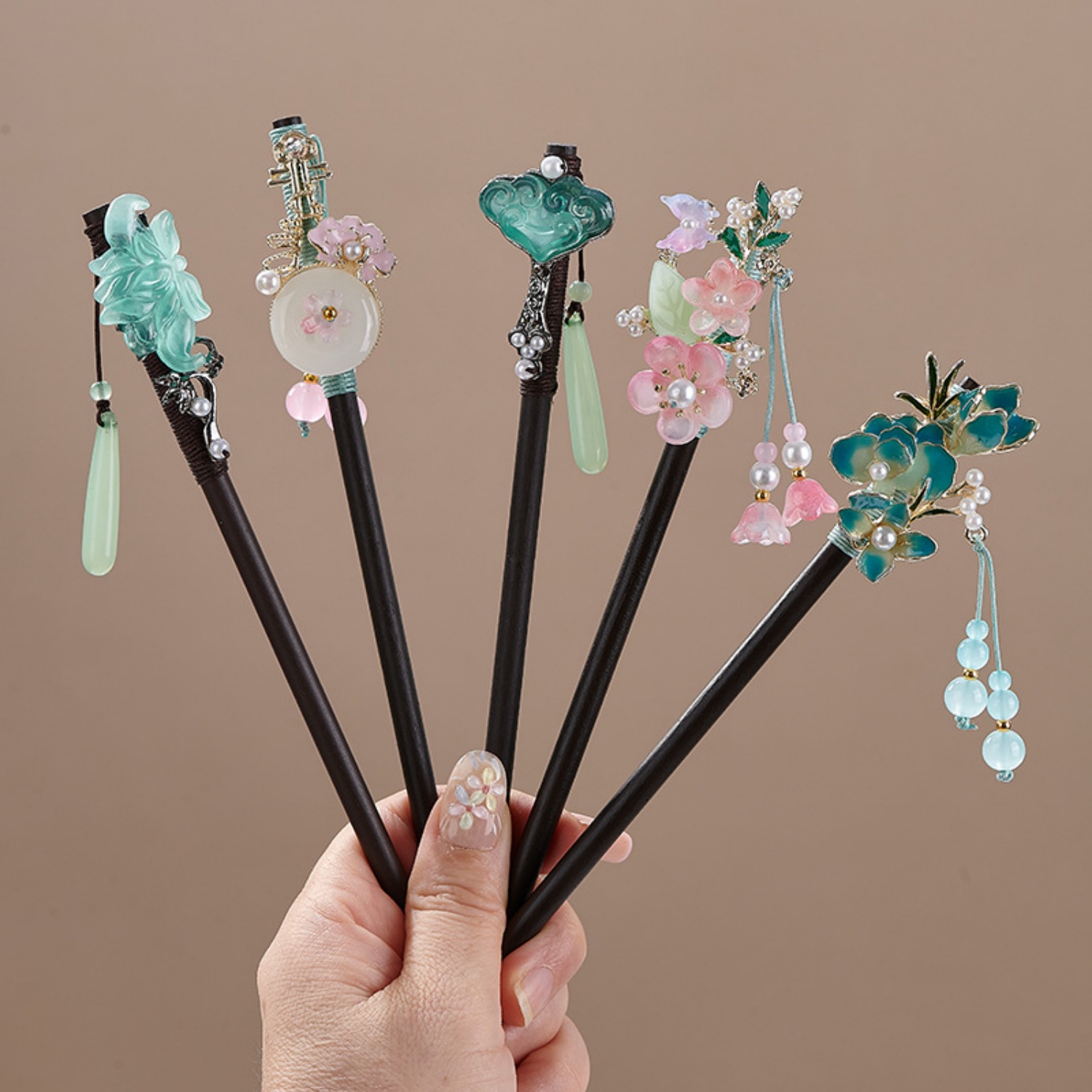 Women Accessories Aesthetic - 여성을위한 빈티지 꽃 머리핀 우아한 나무