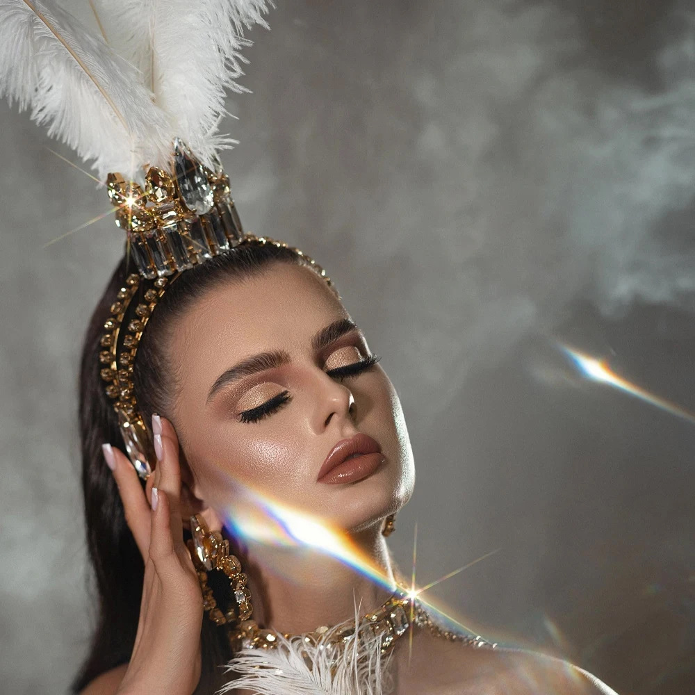 Queen Accessories - 베스트셀러 퀸 과장된 깃털 왕관 머리장식