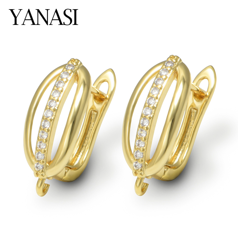 Women Accessories For Hand - 18K 금도금 황동 CZ 여성용 귀걸이