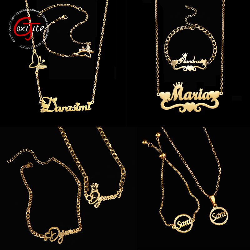 Women Accessories Name - Goxijite 사용자 정의 이름 목걸이 세트