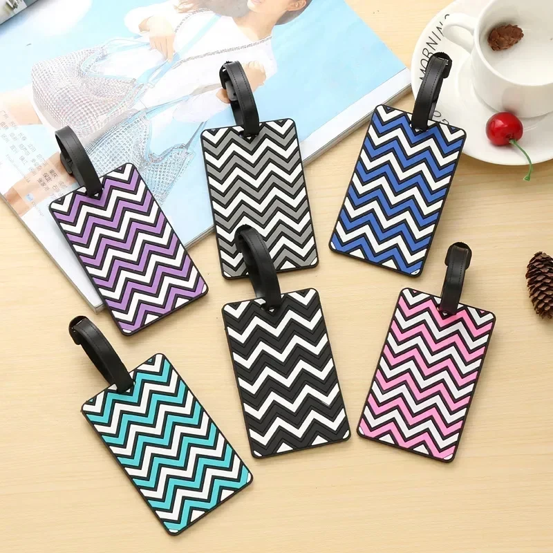 Women Accessories Name - 여성을위한 기하학 수하물 태그 남성 PVC