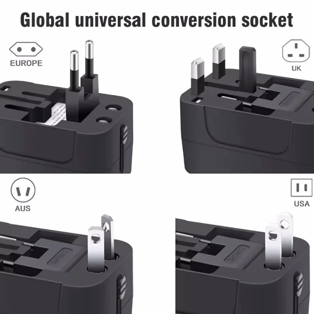 범용 여행용 어댑터, 듀얼 USB 포트 포함, 영국-유 - Women Accessories In Uk 리뷰 및 가격