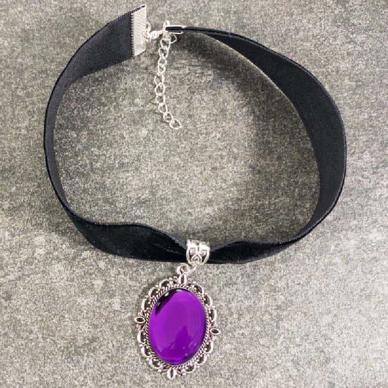퍼플 카메오 워터 드롭 초커, 고딕 주얼리, 빅토리아  - Women'S Victorian Accessories 리뷰 및 가격