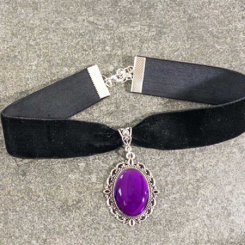 퍼플 카메오 워터 드롭 초커, 고딕 주얼리, 빅토리아  - Women'S Victorian Accessories 리뷰 및 가격