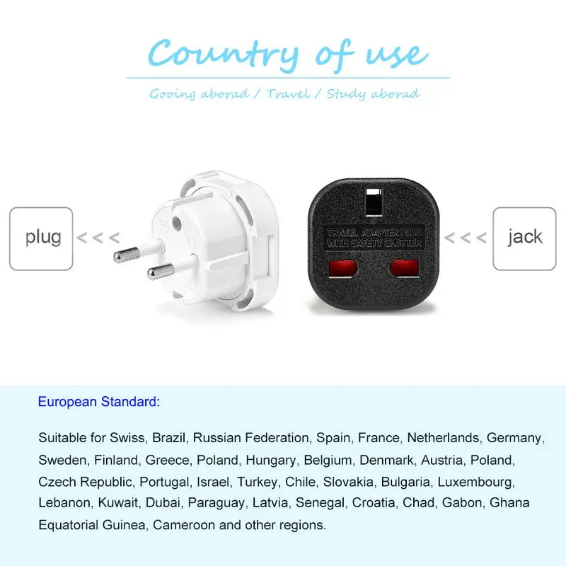 영국-유럽 전기 여행용 어댑터 EU 플러그 어댑터 소켓 - Women Accessories In Uk 리뷰 및 가격