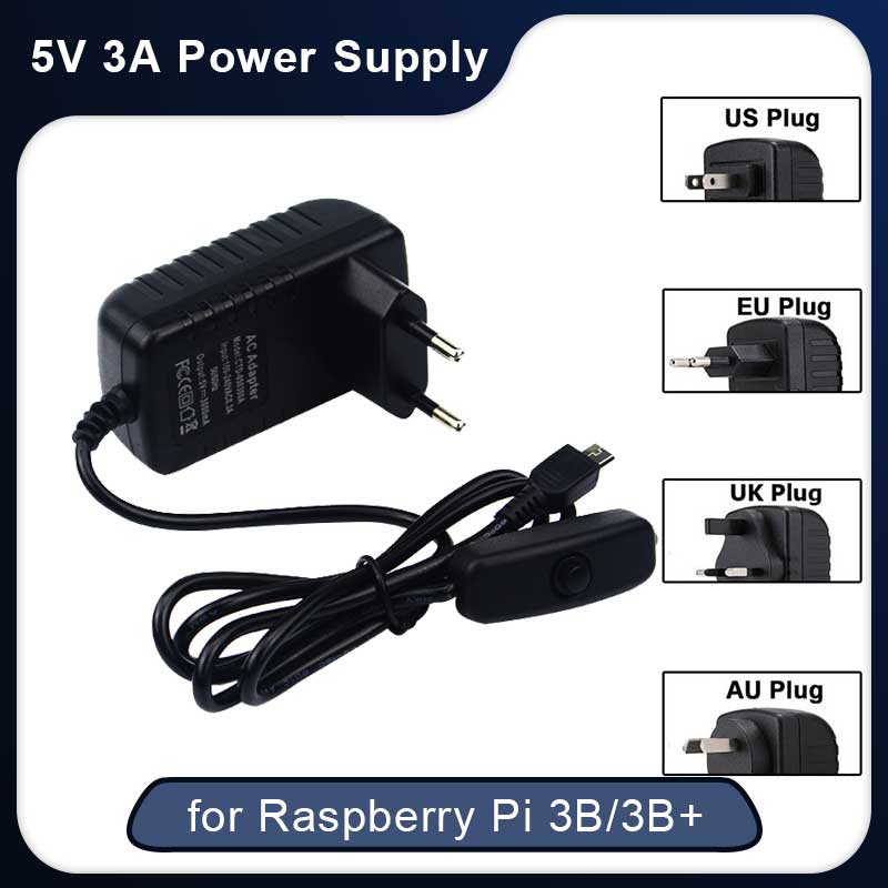 5V 3A 라즈베리 파이 3 모델 B + 전원 공급 장 - Women Accessories In Uk 리뷰 및 가격