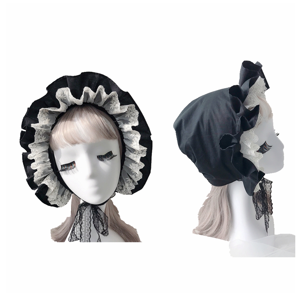 로리타 프릴 보닛 모자 여성 빅토리아 중세 빈티지 메이 - Women'S Victorian Accessories 리뷰 및 가격