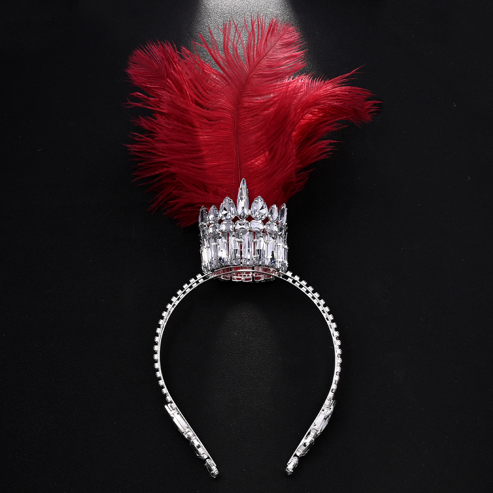 베스트셀러 퀸 과장된 깃털 왕관 머리장식 여성용 고급  - Queen Accessories 리뷰 및 가격