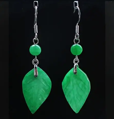 사용자 정의 천연 녹색 옥 잎 구슬 DIY 귀걸이 매력 - Women Accessories For Hand 리뷰 및 가격