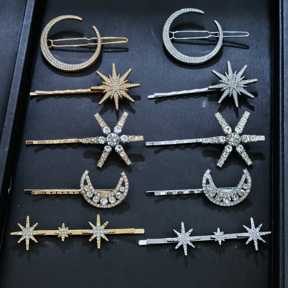 3/4개 세트 크리스탈 스타 헤어핀 여성용 소녀용 금속 - Women Accessories Aesthetic 리뷰 및 가격