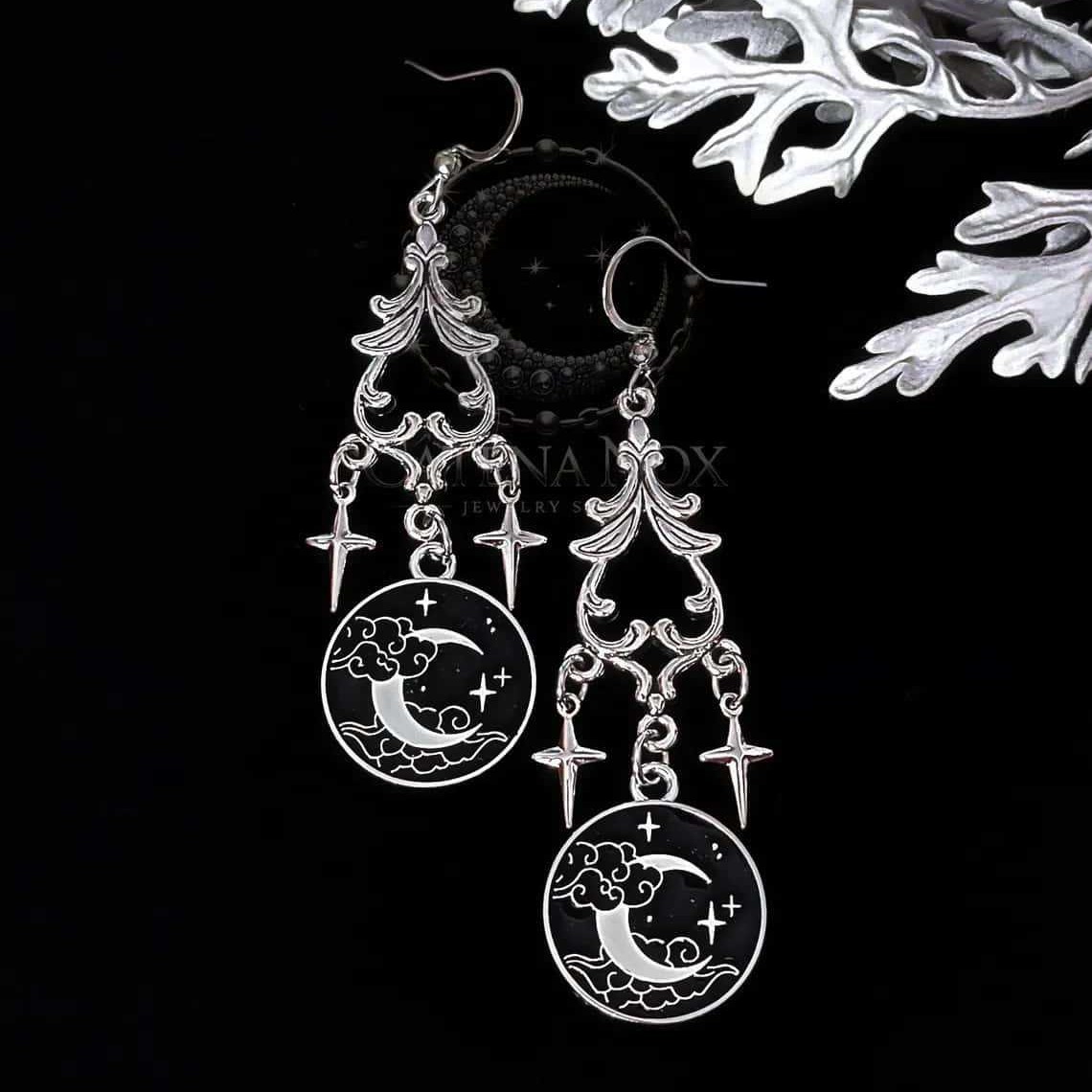문 매직 귀걸이, 고딕 주얼리, 마녀 액세서리, 크로스 - Women'S Victorian Accessories 리뷰 및 가격