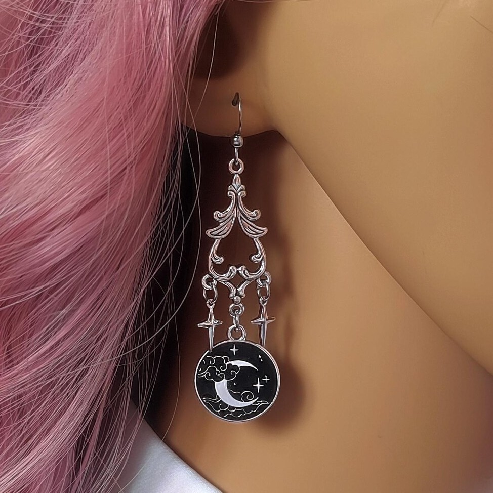 문 매직 귀걸이, 고딕 주얼리, 마녀 액세서리, 크로스 - Women'S Victorian Accessories 리뷰 및 가격