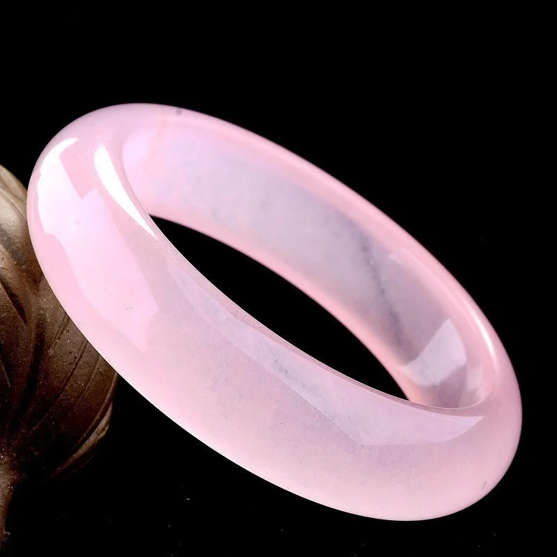 천연 핑크 옥 뱅글 팔찌, 손으로 조각한 부적, 패션  - Women Accessories For Hand 리뷰 및 가격