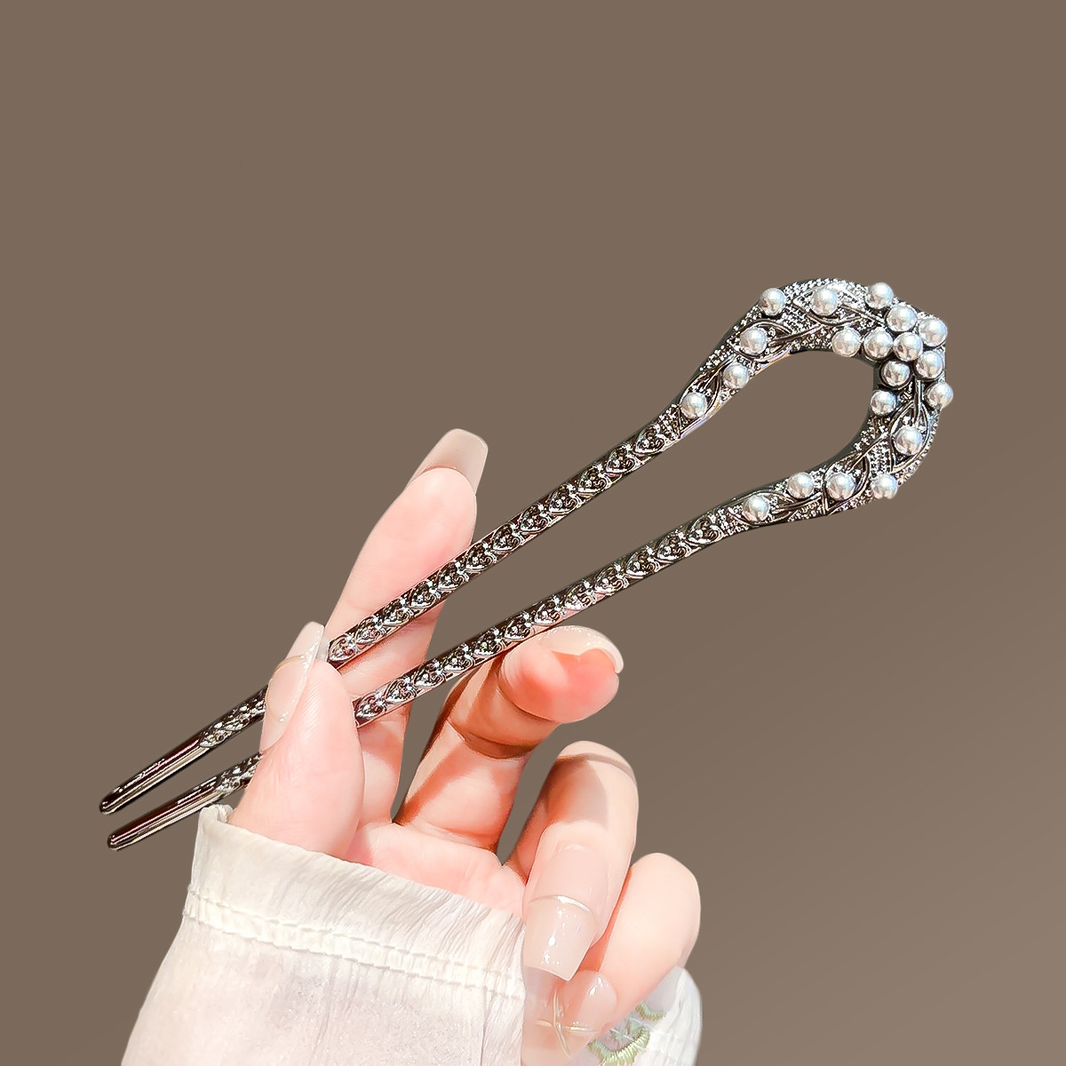 여성을위한 새로운 진주 U 모양의 머리핀 우아한 총 블 - Women Accessories Aesthetic 리뷰 및 가격
