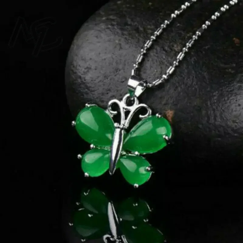 S925 실버 그린 제이드 나비 펜던트 목걸이 참 장신 - Women Accessories For Hand 리뷰 및 가격