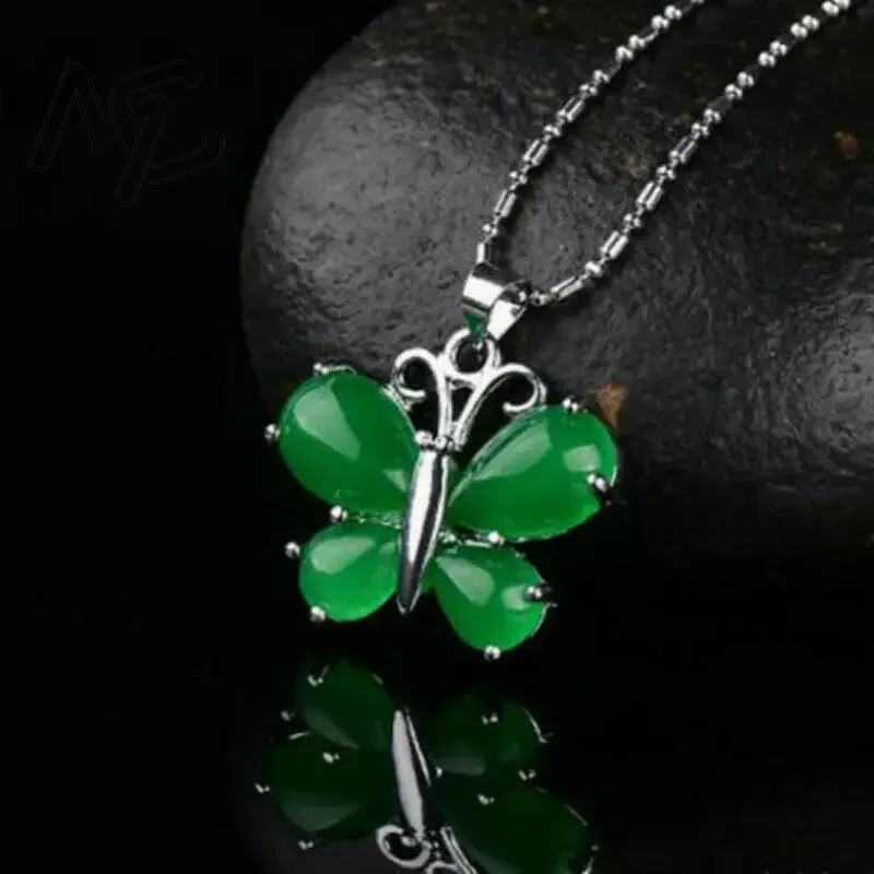 S925 실버 그린 제이드 나비 펜던트 목걸이 참 장신 - Women Accessories For Hand 리뷰 및 가격