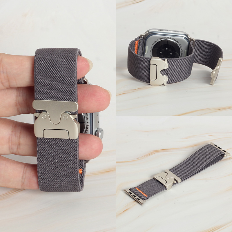 패션 오렌지 스티칭 탄성 나일론 스트랩 애플워치 시리즈 - Women Accessories Website 리뷰 및 가격