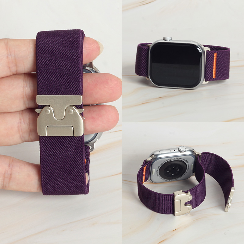 패션 오렌지 스티칭 탄성 나일론 스트랩 애플워치 시리즈 - Women Accessories Website 리뷰 및 가격