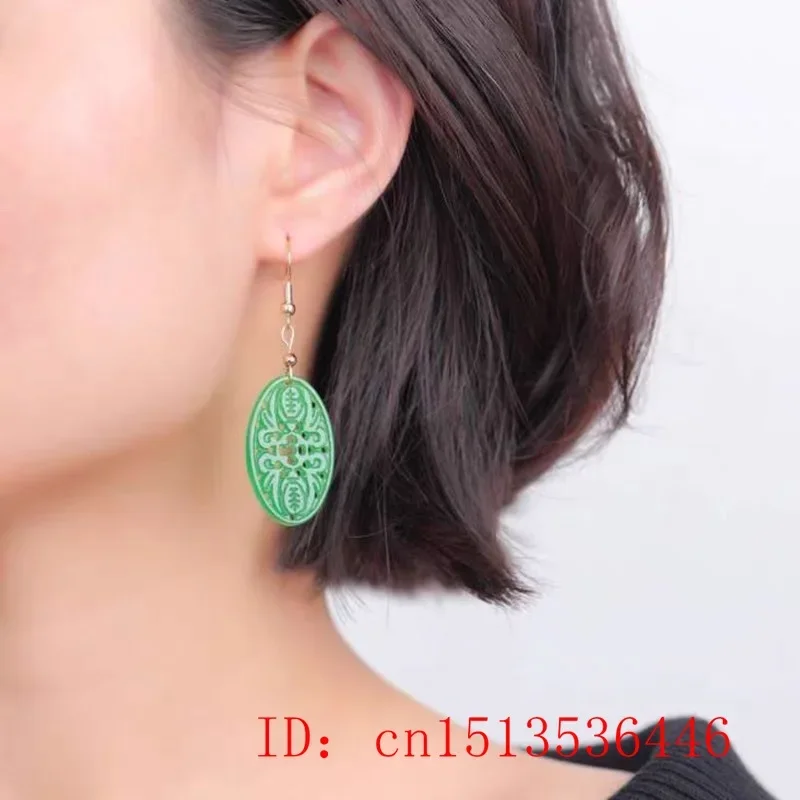원래 자연 녹색 옥 에메랄드 박쥐 중공 귀걸이 보석 패 - Women Accessories For Hand 리뷰 및 가격