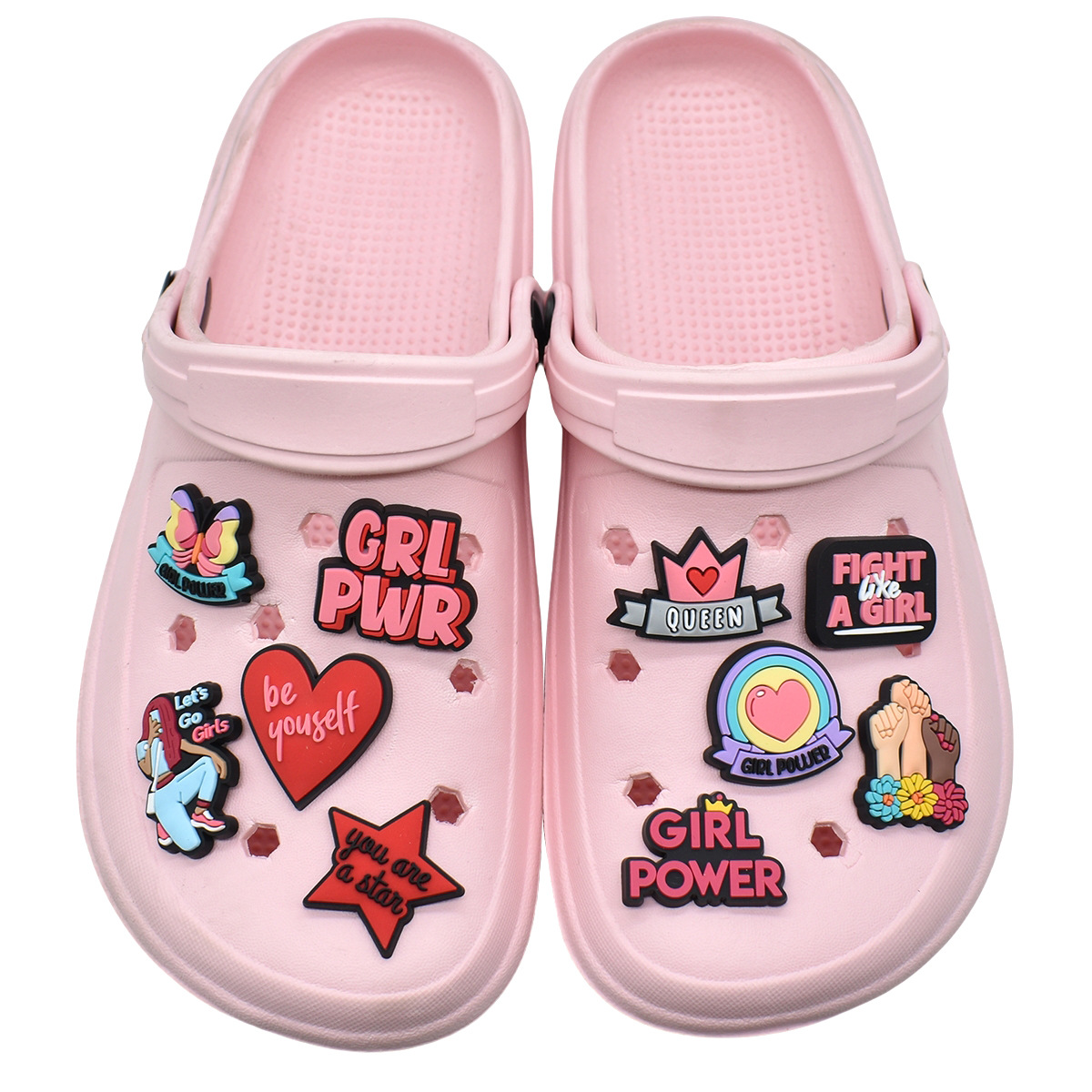 귀여운 핑크 파워 슈즈 참 장식, 악어 핀 액세서리,  - Women'S Accessories For Crocs 리뷰 및 가격