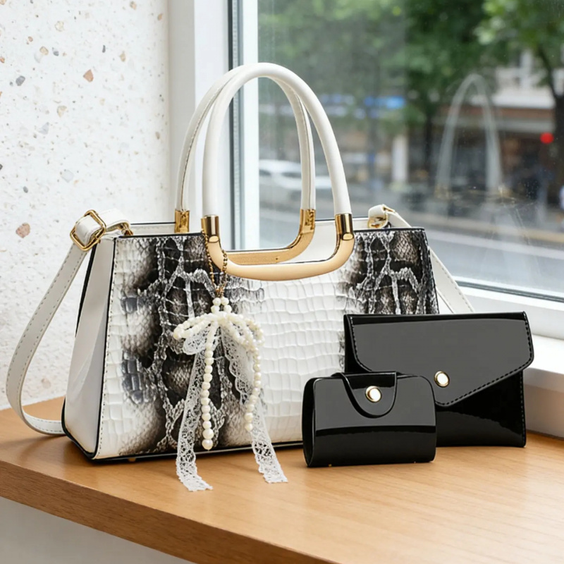 여성용 핸드백 세트, 악어 무늬 이브닝 클러치, 파티  - Women Accessories Set 리뷰 및 가격