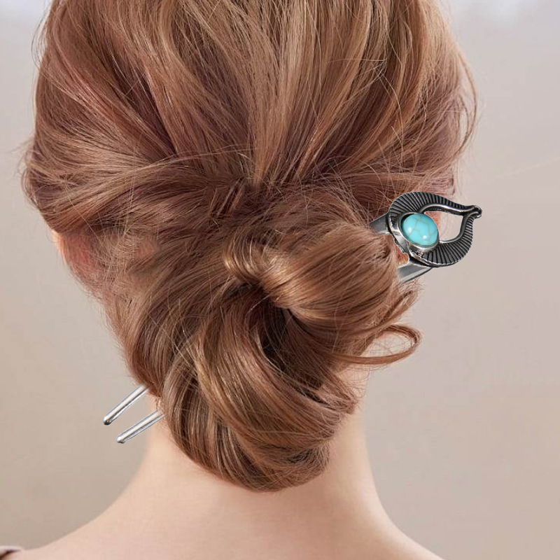 이집트 청록색 U자형 헤어 포크 여성용 메탈 헤어 스틱 - Women Accessories Aesthetic 리뷰 및 가격