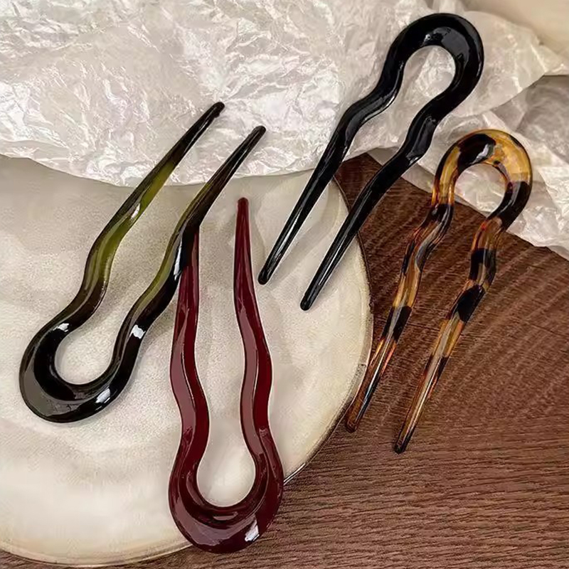 여성용 우아한 아크릴 U자형 머리핀, 머리 뒤쪽용 머리 - Women Accessories Aesthetic 리뷰 및 가격