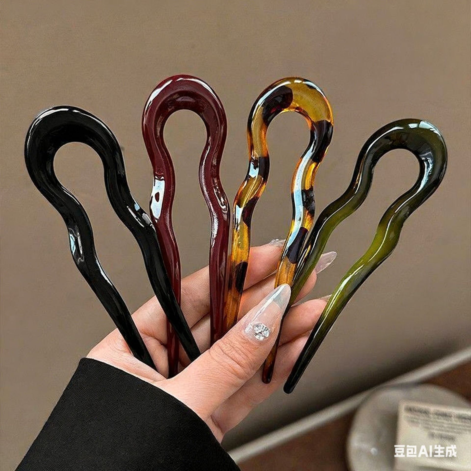 여성용 우아한 아크릴 U자형 머리핀, 머리 뒤쪽용 머리 - Women Accessories Aesthetic 리뷰 및 가격