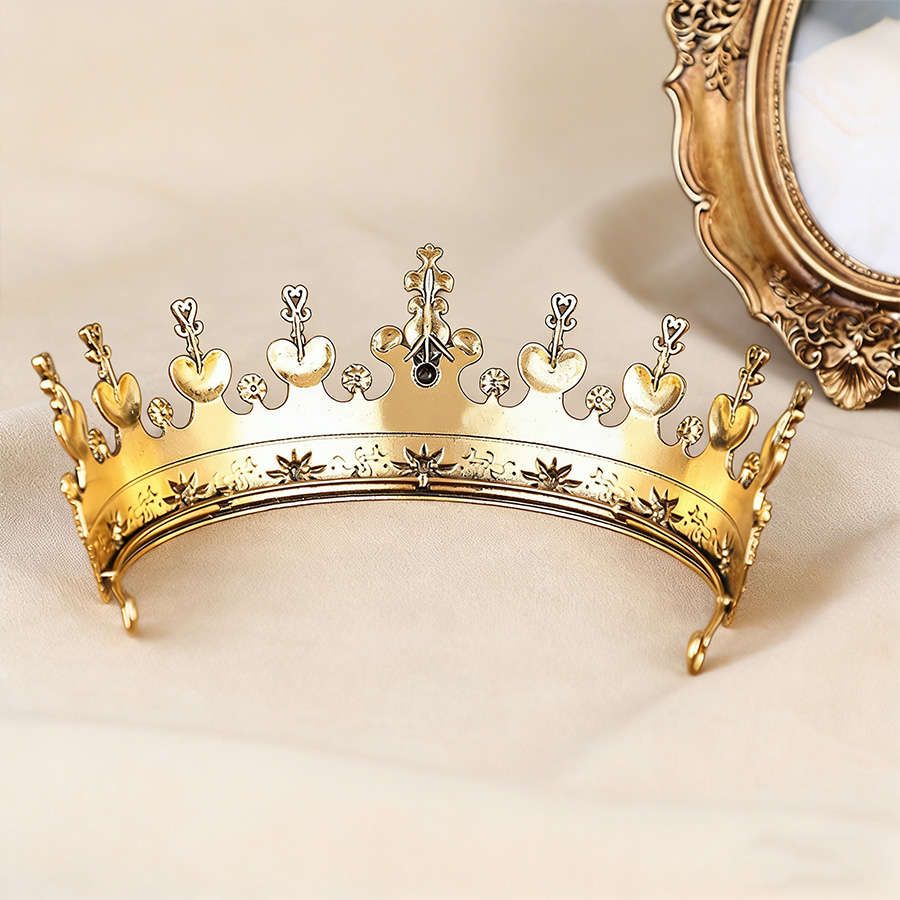 빈티지 바로크 청동 신부 티아라 크라운 고급스러운 금색 - Queen Accessories 리뷰 및 가격