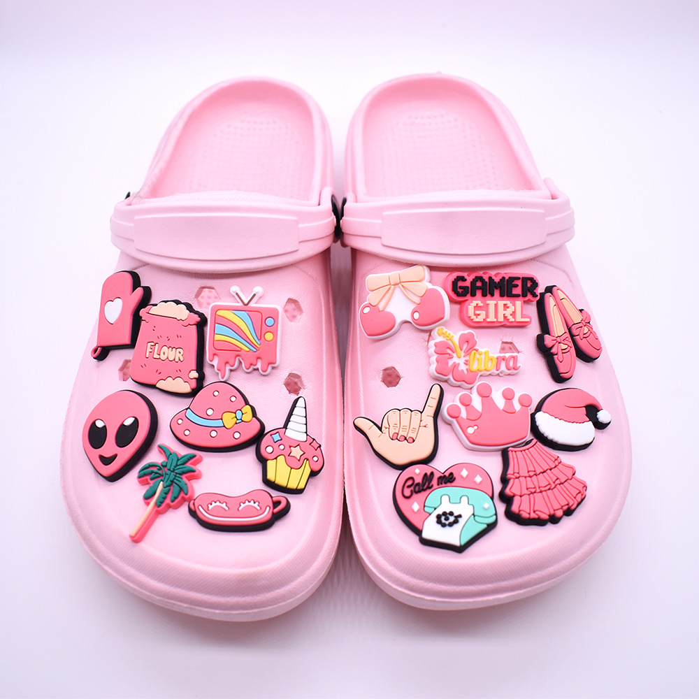 크록스 샌들용 16개 핑크색 신발 참, 귀여운 신발 액 - Women'S Accessories For Crocs 리뷰 및 가격