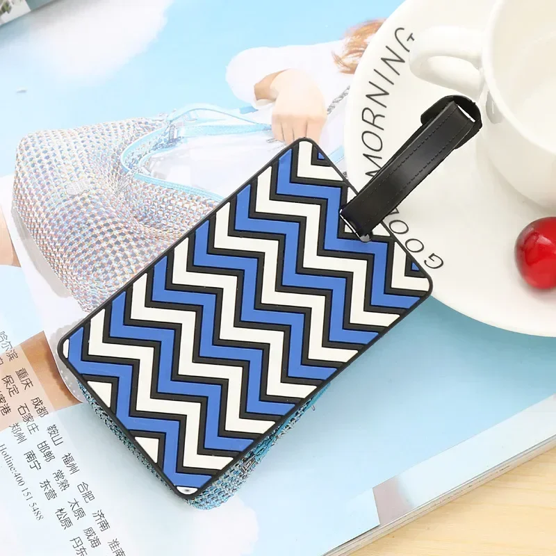 여성을위한 기하학 수하물 태그 남성 PVC 수하물 이름 - Women Accessories Name 리뷰 및 가격