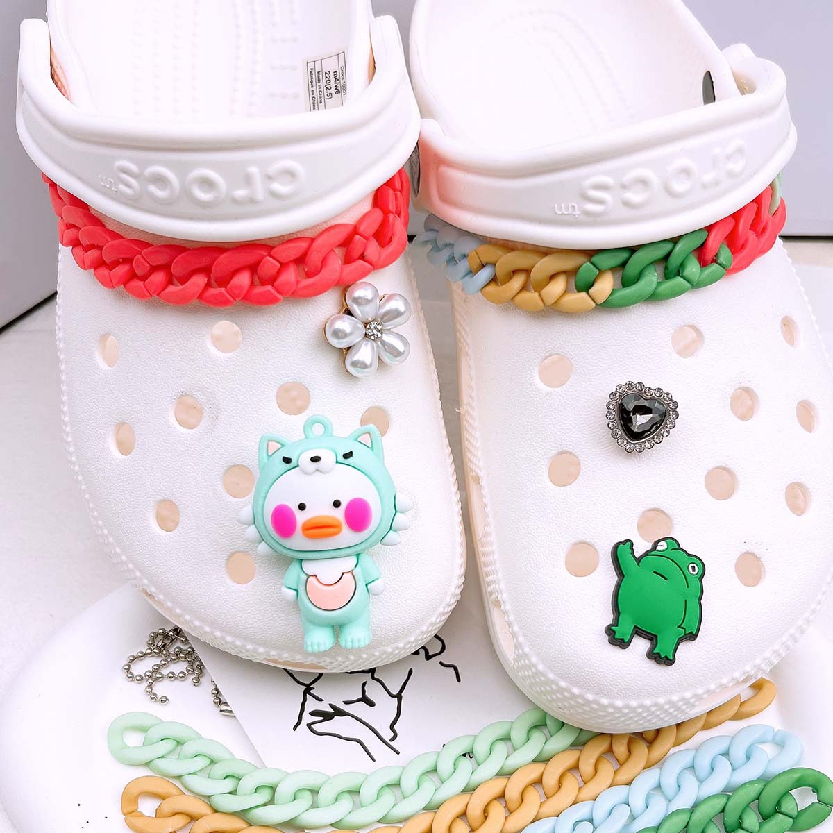 다용도 속이 빈 신발 장식 체인 실버 로즈골드 슬리퍼  - Women'S Accessories For Crocs 리뷰 및 가격
