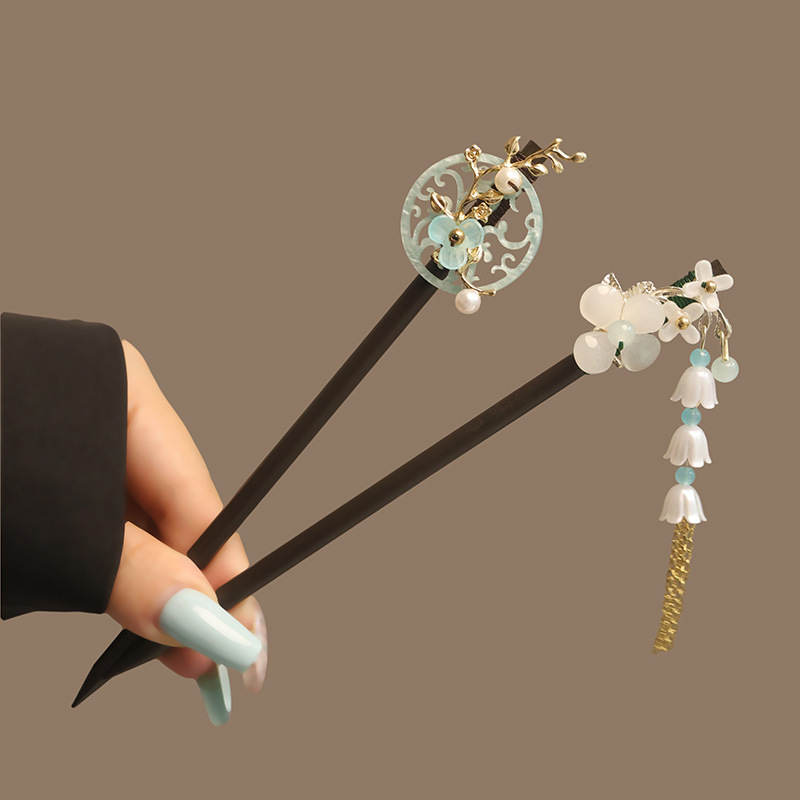 꽃 Tassel 진주 머리 스틱 나무 머리 포크 머리핀 - Women Accessories For Hand 리뷰 및 가격